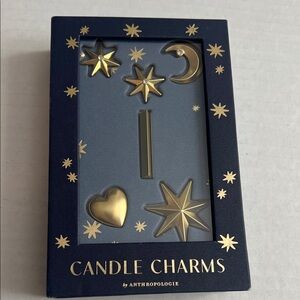 I initial Anthropologie Gold Candle Charms Set